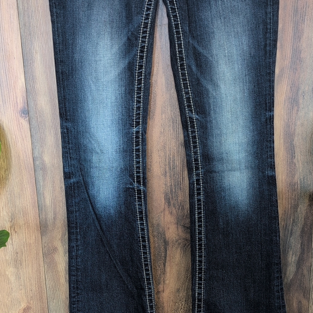 Miss Me Dark Wash Signature Mid Rise Boot Cut Jeans 26 C643 - Picture 4 of 11